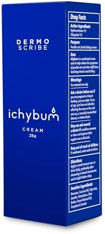 Ichybum medicated cream packaging showing hydrocortisone and clioquinol active ingredients