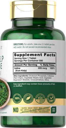 Carlyle Sea Kelp Iodine supplement nutrition facts label