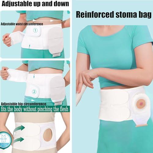 Flosmore abdominal stoma binder showcasing the 3.14 inch opening for colostomy bags
