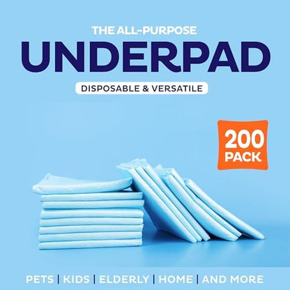 Extra large 23x36 incontinence underpads laid out on a mattress protector