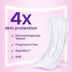 Always Discreet Sensitive Skin bladder leak protection pads regular length side view showing thin flexible design