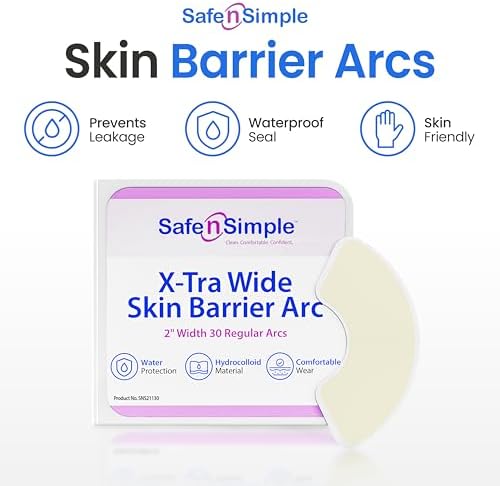 Safe n' Simple waterproof medical grade adhesive arcs for colostomy bag edge support