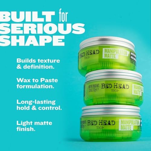 TIGI Bed Head Manipulator Matte Hair Wax Paste With Strong Hold For Men,Long-Lasting Texture Hold For Hairstyling,Definition And Texture,Light And Non-Greasy Hair Setting Wax,Natural Matte Finish,57G - Image 4