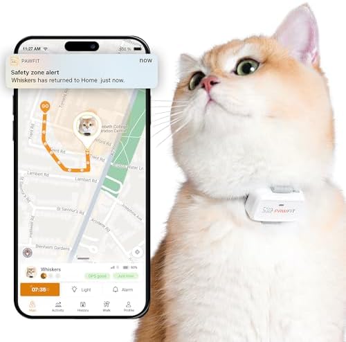 Ultra small lightweight pet location tracker attached to a safety collar.
