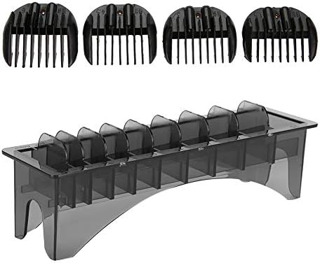 Rectangular hair clipper limit guard organizer loaded with ten clipper combs for barber use