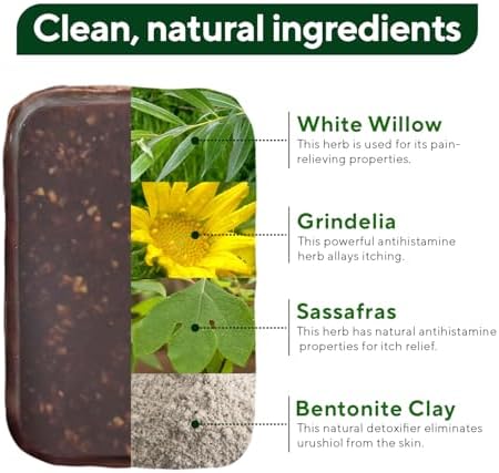 Back label of Marie Originals skin cleanser detailing directions for urushiol oil removal