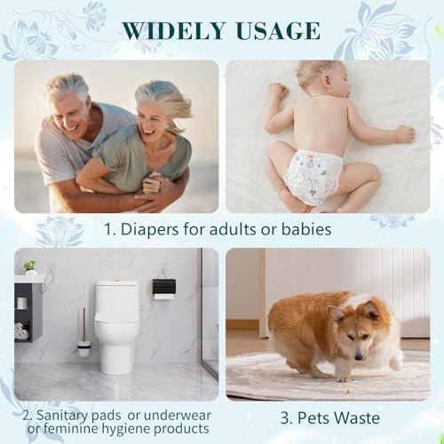 Dergik 96 pieces sanitary product disposal bags in use