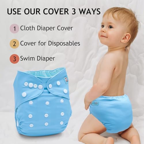 Side view of Alvababy cloth diaper showing adjustable snaps
