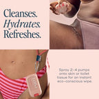 Gentle moisturizing spray for underarms and private parts.