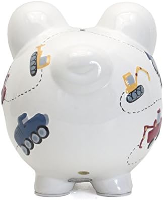 Child to Cherish white hand painted ceramic coin bank showing top slot for saving money