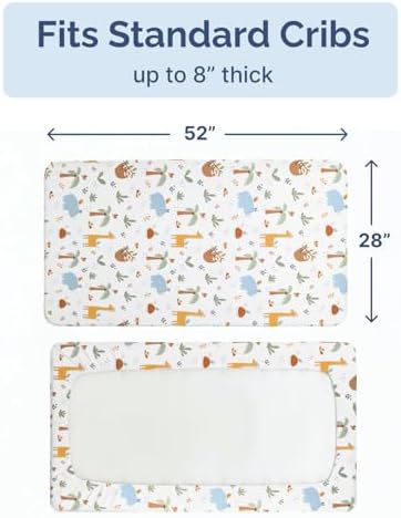 CGK Unlimited standard crib sheets highlighting the secure 8-inch deep pockets fit