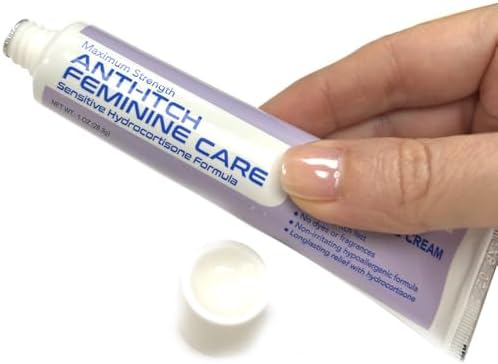 Fragrance free feminine care cream for external itch relief showing product consistency