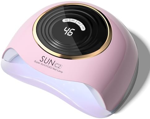 WEVILI pink nail dryer interior view highlighting sixty three strategically placed LED beads for fast gel curing.