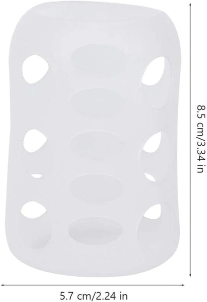 Fevbcnrj silicone sleeve installed on glass baby bottle