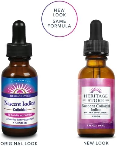 Heritage Store liquid iodine supplement dropper bottle back label ingredients