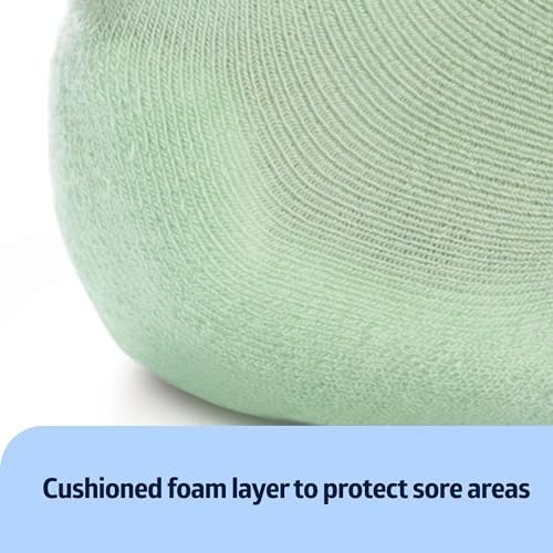 One pair of green Medline protectors displayed to show machine washable texture.