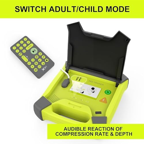 XFT AED trainer kit components including electrode pads and charging cable