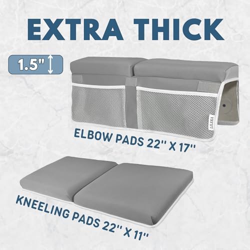 Heavy duty suction cups on the LILEKA bathtub elbow rest mat for secure placement.