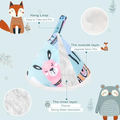 Set of 6 blue patterned baby boy pee guards