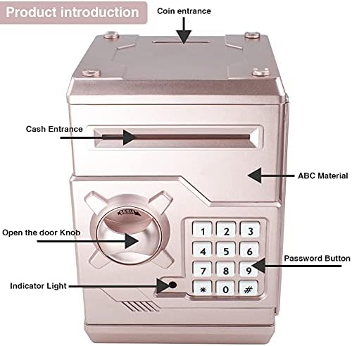 HUSAN electronic piggy bank top view displaying the dedicated coin drop slot