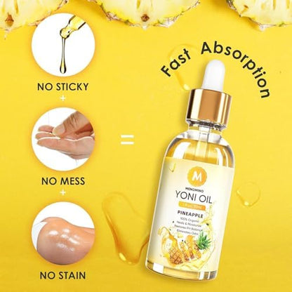 Menomino Yoni Oil dropper bottles for easy application