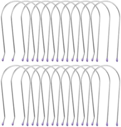 Oruola 20 piece hot roller clips front view pack of purple tipped styling pins for electric hair curlers.