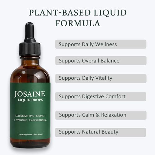 Josaine thyroid support drops 60ml amber glass bottle