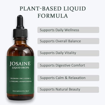 Josaine thyroid support drops 60ml amber glass bottle