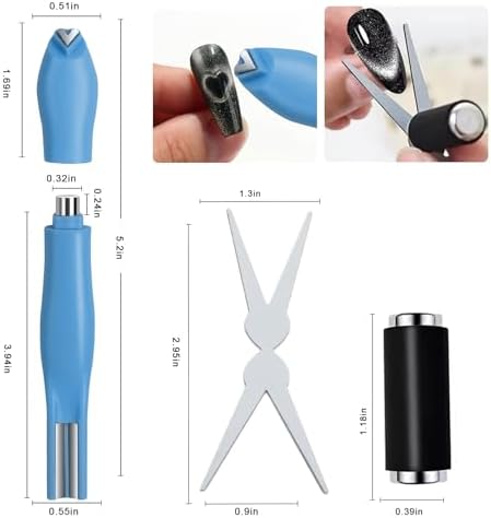 Close up of heart-shaped magnetic tip for nail art