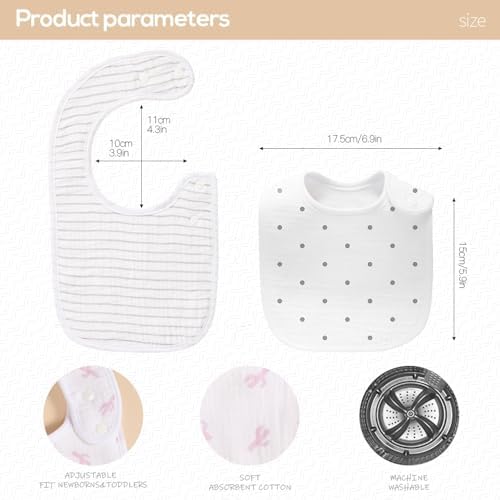 Unisex cotton muslin bibs with snap closure detail