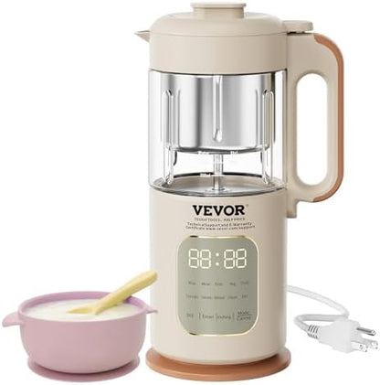 VEVOR Baby Food Processor with three hundred milliliter glass bowl and steaming accessories