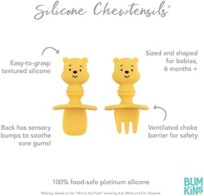 Top view of BPA free silicone baby feeding utensils for weaning