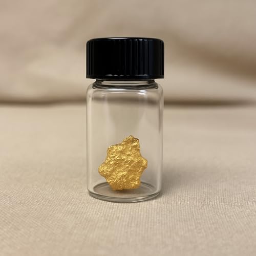Zurjy gold paydirt pouch with glass vial containing gold nugget