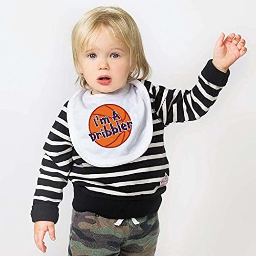 Soft polyester microfiber baby bib with basketball graphic