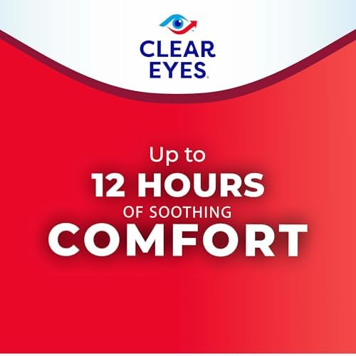 Clear Eyes packaging highlighting active ingredients and usage instructions.