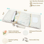 Foldable mom travel set shown in collapsed storage position