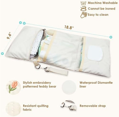 Side view of Modakids waterproof mini diaper bag organizer