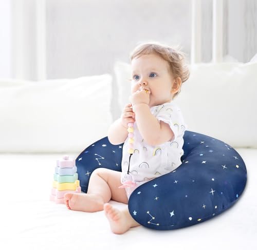 Outer space pattern details on Pea Pod nursing pillow cover