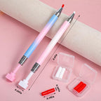 Two pink and blue gradient diamond art pens with refillable wax