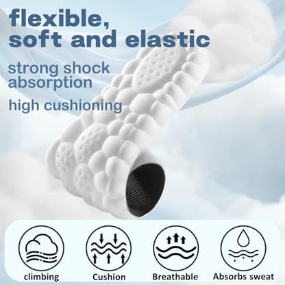 Side profile of 4D cloud soles showing the thickness and arch support cushioning layers.