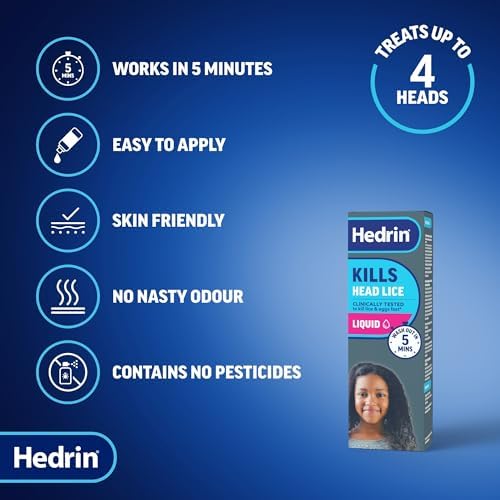 Authentic USA imported Hedrin lice treatment bottle for home use