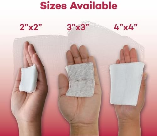 Non sterile medical gauze pads 200 count pack for household emergency kits.