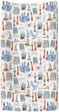 Wizard and owl pattern nursery changing table sheet