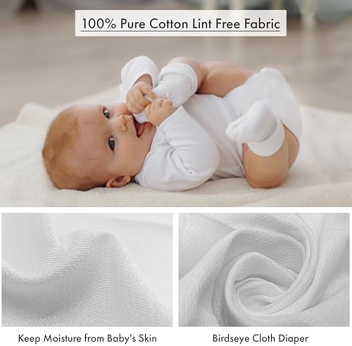 Ruvanti extra large white cloth diapers stacked together