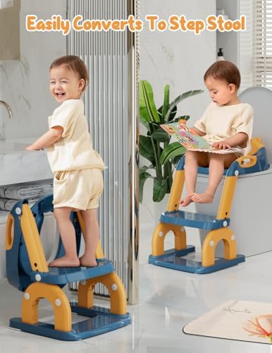 Bonbay baby toilet trainer showing the bottom anti skid pads and arched structure
