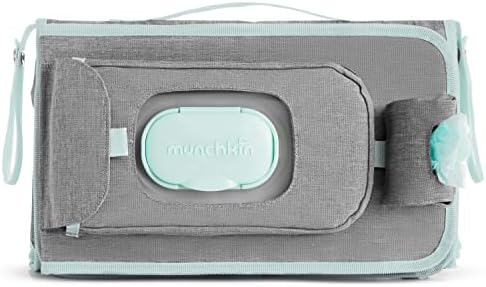 Munchkin antimicrobial diaper kit showing twelve included diaper disposal bags and secure zipper closure.