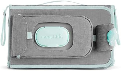 Munchkin antimicrobial diaper kit showing twelve included diaper disposal bags and secure zipper closure.