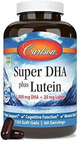 Carlson Super DHA Plus Lutein capsule softgel close up