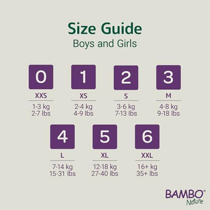 Dermatologically tested Bambo Nature eco-friendly baby diapers spread open view