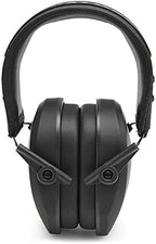 Walker's Razor hearing protection collapsed into its compact folding configuration for portable storage.